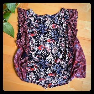 lucky brand floral print tank top, size M